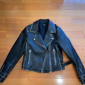 TOPSHOP Faux Leather Biker Jacket